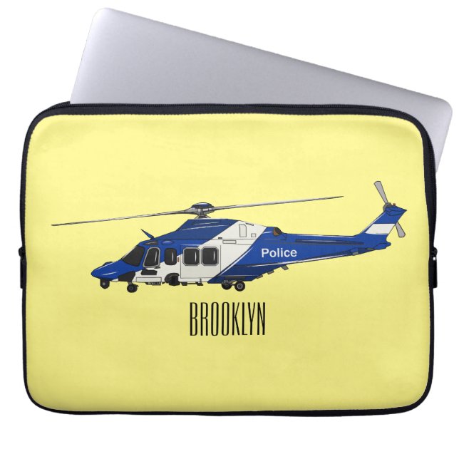 Housse Pour Ordinateur Portable Illustration de l'hélicoptère de police (Devant)
