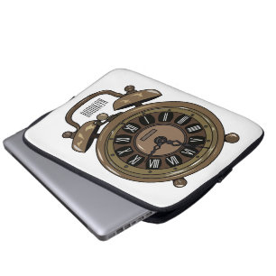 Housse Pour Ordinateur Portable Illustration de l'horloge d'alarme