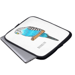 Housse Pour Ordinateur Portable Illustration de l'oiseau bleu budgerigar