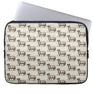 Housse Pour Ordinateur Portable Illustration de mouton vintage : Art classique de 