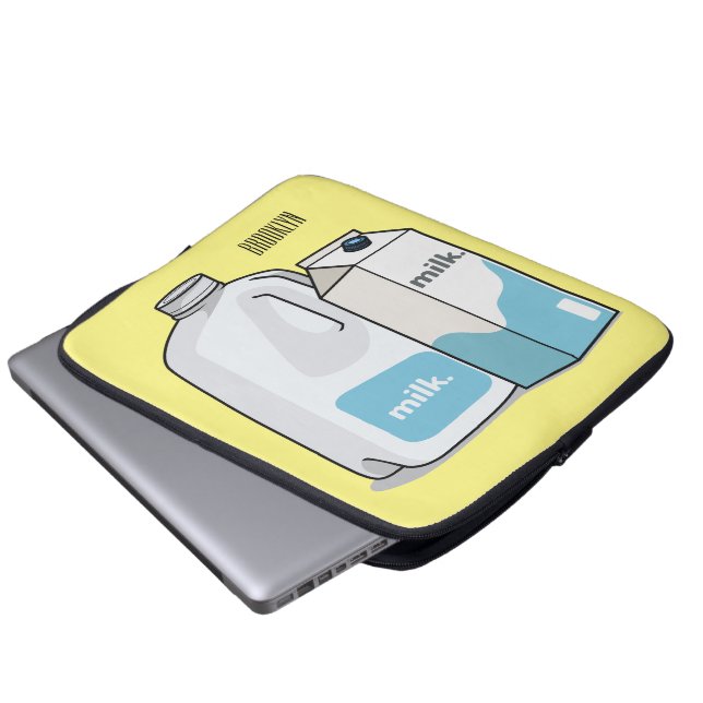 Housse Pour Ordinateur Portable Illustration du lait (Devant bas)