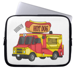 Housse Pour Ordinateur Portable Illustration d'un camion de nourriture pour chien 