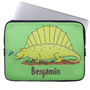 Housse Pour Ordinateur Portable Illustration d'un dimétrodon vert mignon