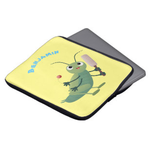 Housse Pour Ordinateur Portable Illustration d'un insecte du cricket vert mou