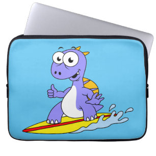 Housse Pour Ordinateur Portable Illustration D'Un Spinosaure De Surf.