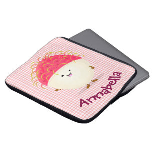 Housse Pour Ordinateur Portable Illustration mignon du ramboutan rose