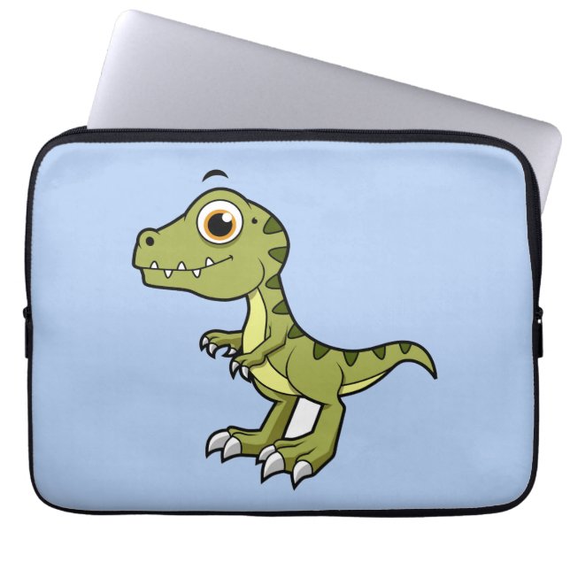 Housse Pour Ordinateur Portable Illustration Mignonne D'Un Rex Tyrannosaurus. (Devant)