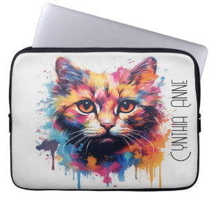 Housse Pour Ordinateur Portable "I'm the Coolest" Aquarelle de chat
