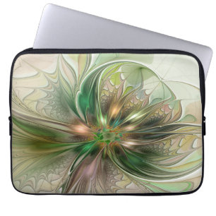 Housse Pour Ordinateur Portable Imaginaire coloré Moderne Fleur Fractale Abstraite
