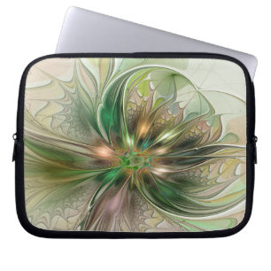 Housse Pour Ordinateur Portable Imaginaire coloré Moderne Fleur Fractale Abstraite