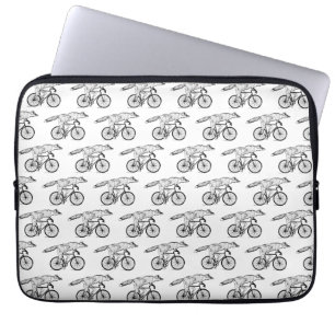 Housse Pour Ordinateur Portable Impression d'art du renard fantaisiste à bicyclett