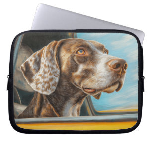 Housse Pour Ordinateur Portable Impression d'art d'un chien tacheté en aventure en
