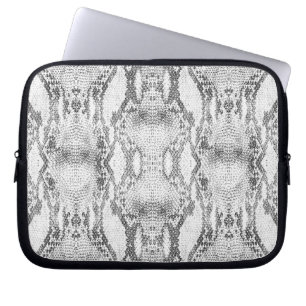 Housse Pour Ordinateur Portable Impression de peau de serpent blanc