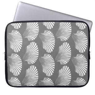 Housse Pour Ordinateur Portable Impression, gris/gris et blanc sur le bloc de coqu