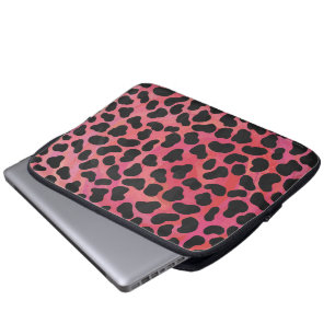 Housse Pour Ordinateur Portable Impression noire et rouge dalmate