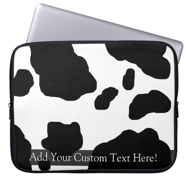 Housse Pour Ordinateur Portable Impression personnalisée de vache amusante (Devant)