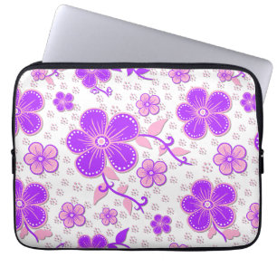 Housse Pour Ordinateur Portable Impression simple de fleurs aquarelles violettes e