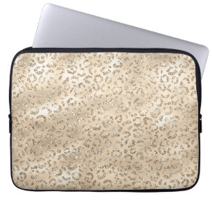 Housse Pour Ordinateur Portable Imprimé à motif de peau de léopard guépard marron