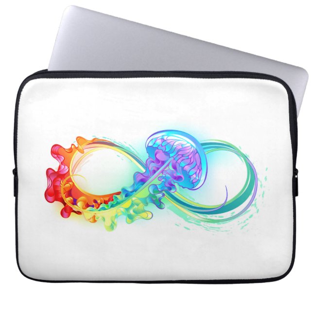 Housse Pour Ordinateur Portable Infinity avec Rainbow Jellyfish (Devant)