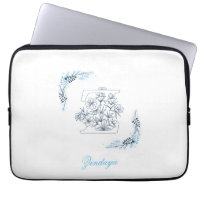 Initiale "Z" Monogramme bleu Calme Floral