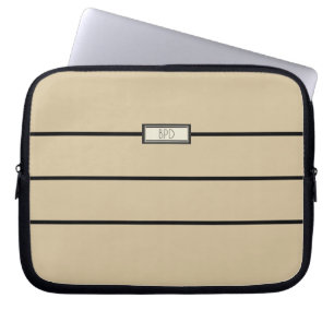 Housse Pour Ordinateur Portable Initiales Monogrammes Classiques Modernes Tan Desi