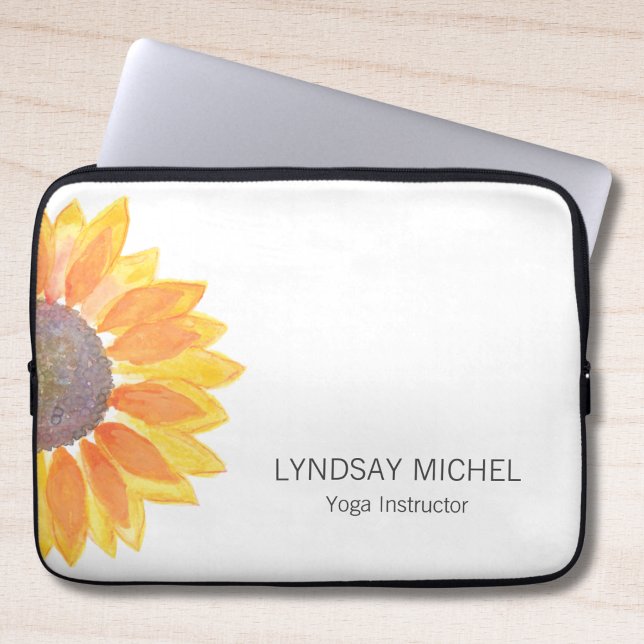 Housse Pour Ordinateur Portable Instructeur de Yoga de tournesol personnalisé (Créateur téléchargé)