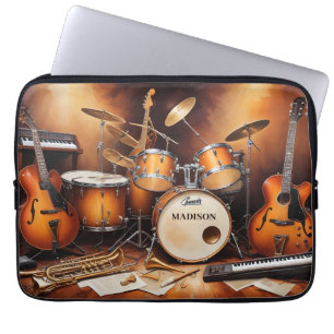 Housse Pour Ordinateur Portable Instruments de musique de nom personnalisé