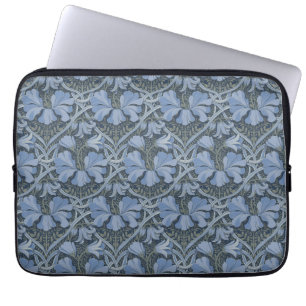 Housse Pour Ordinateur Portable Invitation élégante à motif floral aquarelle bleue