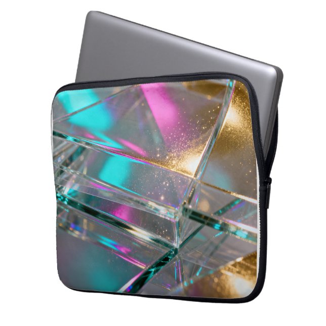 Housse Pour Ordinateur Portable Iridescent Rainbow  - Holographic Glitter  (devant gauche)