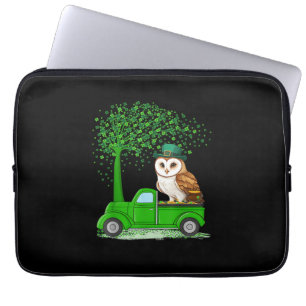 Housse Pour Ordinateur Portable Irlandais Camion Vert Sur Chouette Oiseau Saint Pa