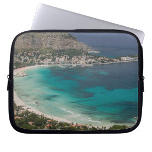 Housse Pour Ordinateur Portable Italie, Sicile, Mondello, Vue de la plage depuis