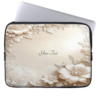 Housse Pour Ordinateur Portable Ivory Flowers Laptop Sleeve