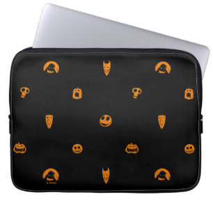 Housse Pour Ordinateur Portable Jack Skellington Black & Orange Polka Dot Pattern