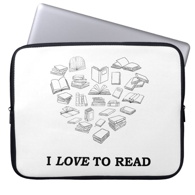 Housse Pour Ordinateur Portable J'adore lire (Devant)