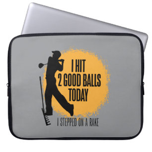 Housse Pour Ordinateur Portable J'ai frappé 2 bonnes balles aujourd'hui - golf drô
