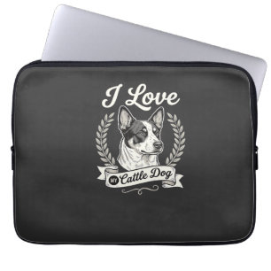 Housse Pour Ordinateur Portable J'aime mon chien de troupeau vintage amateur de ch