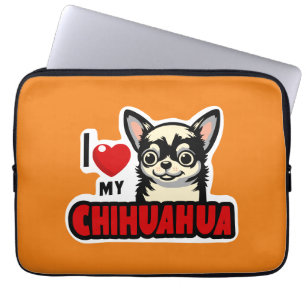 Housse Pour Ordinateur Portable J'Aime Mon Chihuahua