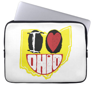 Housse Pour Ordinateur Portable J'Aime Ohio Sourire Un Visage Heureux