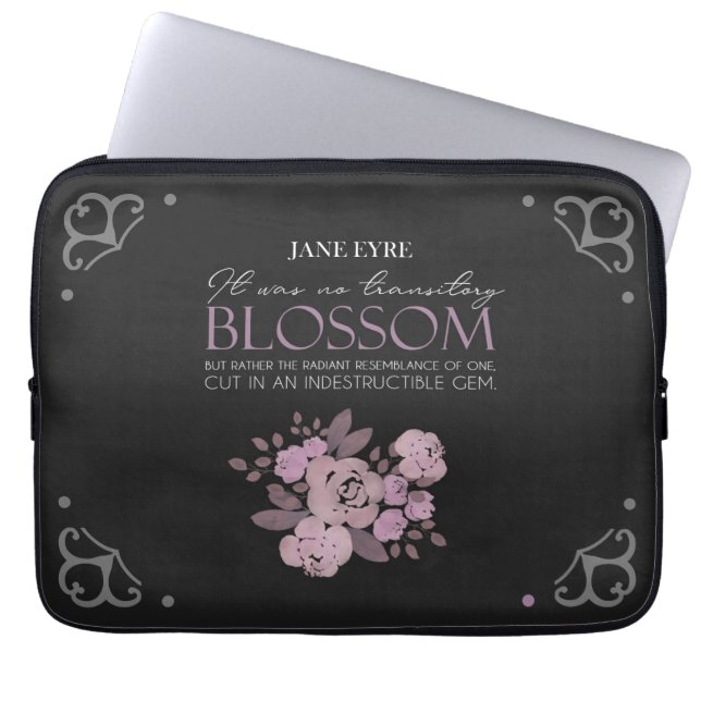Housse Pour Ordinateur Portable Jane Eyre - Pas de fleur transitoire - Roses sur N (Devant)