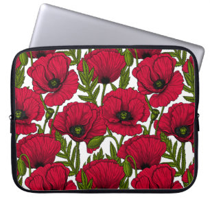 Housse Pour Ordinateur Portable Jardin de coquelicots rouges 2