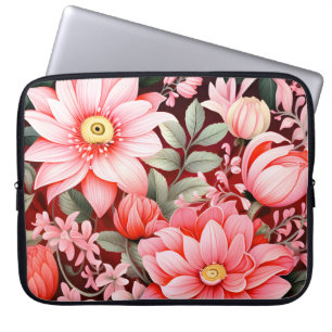 Housse Pour Ordinateur Portable Jardin de fleurs botaniques vintage en fleurs