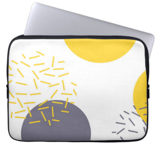 Housse Pour Ordinateur Portable Jaune, cool, moderne, art géométrique tendance