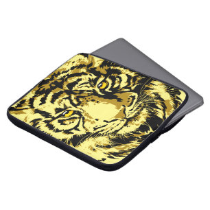 Housse Pour Ordinateur Portable Jaune tigre Coque d'ordinateur portable beige Ti