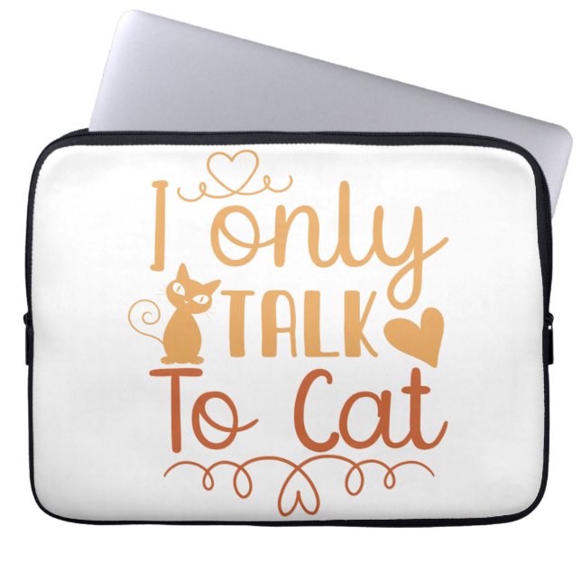 Housse Pour Ordinateur Portable Je ne parle qu'au chat (Devant)