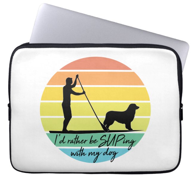 Housse Pour Ordinateur Portable Je préférerais être SUPing avec mon chien SUP (Devant)
