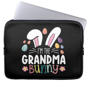 Housse Pour Ordinateur Portable Je suis la lapin grand-mère Pâques famille tenue c