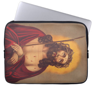 Housse Pour Ordinateur Portable Jésus Couronné d'Épines Art Sombre