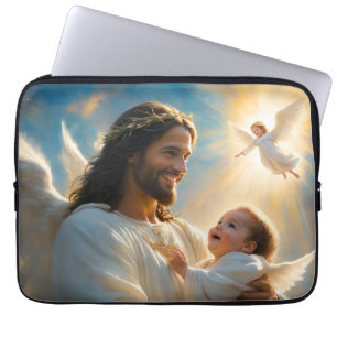 Housse Pour Ordinateur Portable Jésus et bébé ange