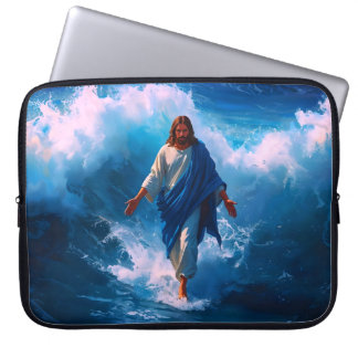 Housse Pour Ordinateur Portable Jésus marche sur l'eau Coque d'ordinateur portable