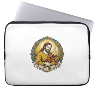 Housse Pour Ordinateur Portable Jésus vaincu fumant du pain grillé brûlé petit-déj